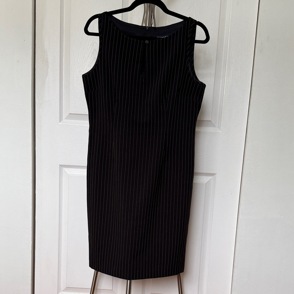 Chic Black Pinstripe Mini Dress